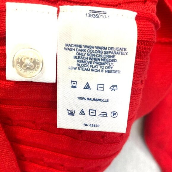 Lands' End Cable Knit Cardigan Sweater Women's 2X 20W-22W Red Holiday Christmas - Picture 4 of 12